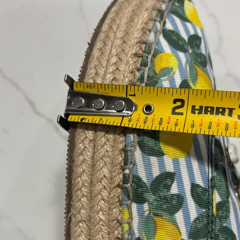 Gianni Bini Blue & White Striped Lemon-Print Espadrille Lace-Up Sneakers